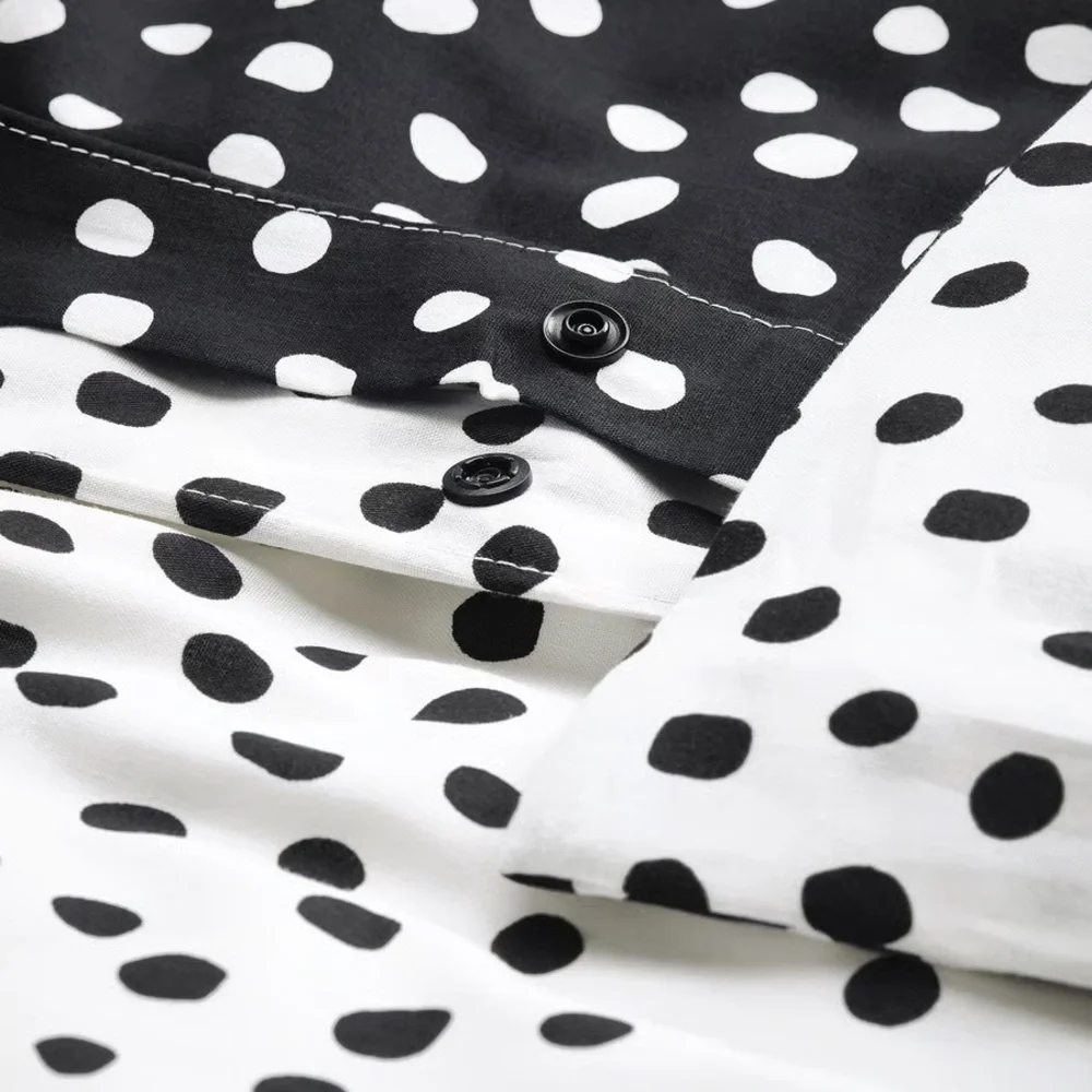 Polka Dot Black and White Duvet Cover Set